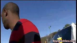 Interracial Hardcore Gay Bareback Shafting 13